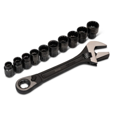 Sata Tools Clé à Molette + 11 Douilles 10-19mm Pass Thru