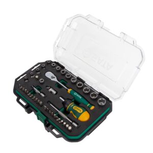 Coffret 1/4 cliquet 120 dents 49 pièces