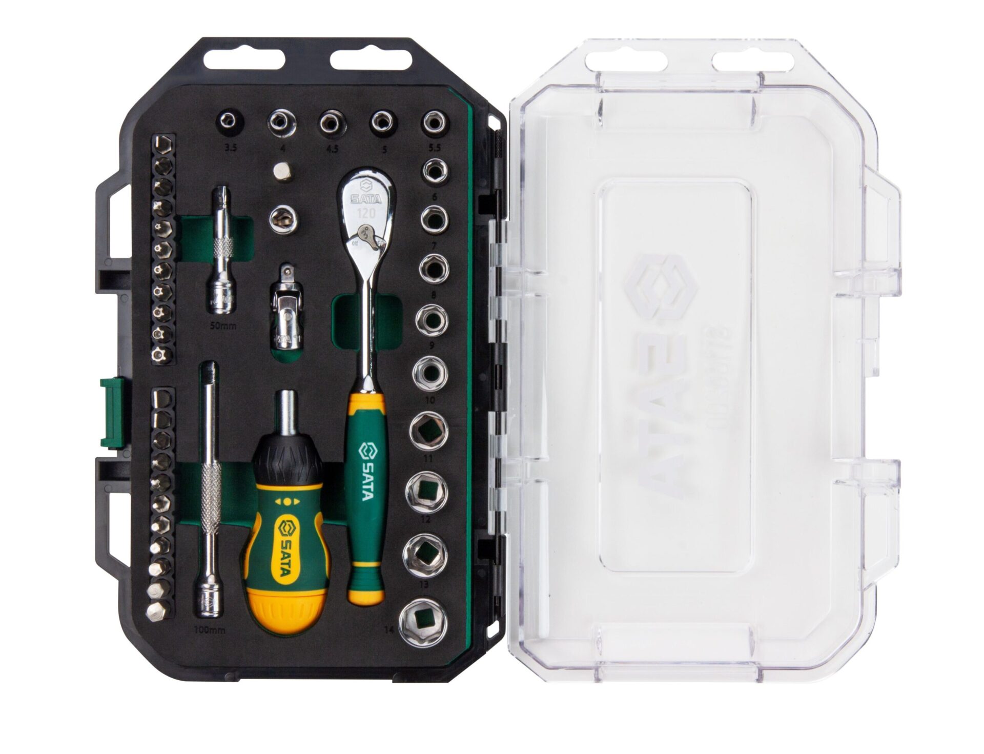 Coffret 1/4 cliquet 120 dents 49 pièces