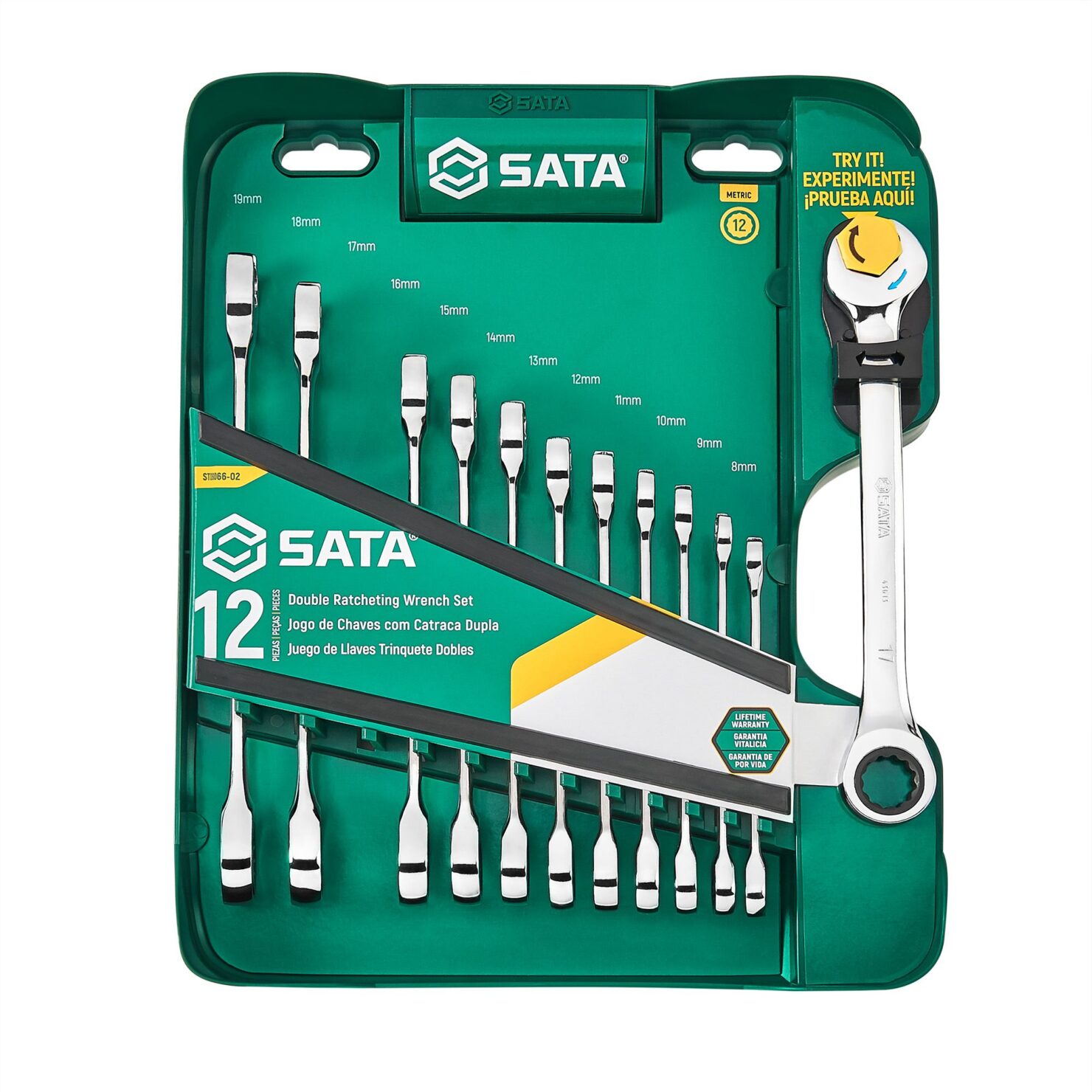 Sata Tools Jeu 12 Clés Mixtes Cliquet 8-19mm